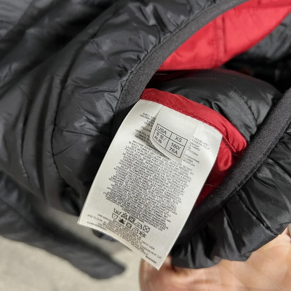 Brooks Brothers Jacket XS Black Puffer Head Of The Charles‎ Red Fleece